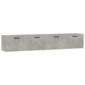 2 db betonszürke szerelt fa faliszekrény 100 x 36,5 x 35 cm