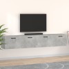 2 db betonszürke szerelt fa faliszekrény 100 x 36,5 x 35 cm