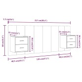 Betonszürke szerelt fa ágyfejtámla szekrényekkel