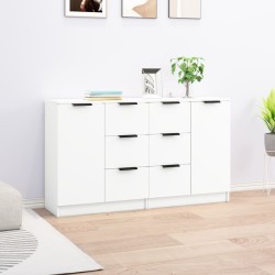 2 db fehér szerelt fa tálalóasztal 60 x 30 x 70 cm