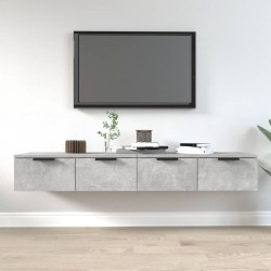 2 db betonszürke szerelt fa fali szekrény 68 x 30 x 20 cm