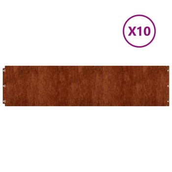 10 db rugalmas corten acél gyepszegély 25 x 103 cm