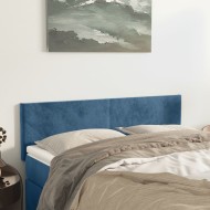 2 db sötétkék bársony fejtámla 72 x 5 x 78/88 cm