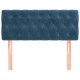 Sötétkék bársony fejtámla 100x7x78/88 cm