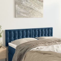 2 db sötétkék bársony fejtámla 72 x 5 x 78/88 cm
