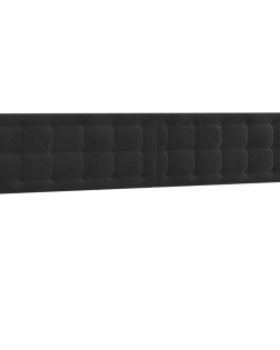 Fekete bársony fejtámla 180x5x78/88 cm