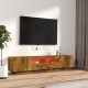 2 részes füstös tölgyszínű fa tv-szekrény szett led-lámpákkal 2 részes füstös tölgyszínű fa tv-szekrény szett led-lámpákkal