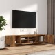 2 részes füstös tölgyszínű fa tv-szekrény szett led-lámpákkal 2 részes füstös tölgyszínű fa tv-szekrény szett led-lámpákkal