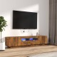 2 részes füstös tölgyszínű fa tv-szekrény szett led-lámpákkal 2 részes füstös tölgyszínű fa tv-szekrény szett led-lámpákkal