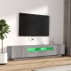 2 részes szürke sonoma színű fa tv-szekrény szett led-lámpákkal 2 részes szürke sonoma színű fa tv-szekrény szett led-lámpákkal
