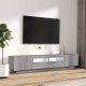 2 részes szürke sonoma színű fa tv-szekrény szett led-lámpákkal 2 részes szürke sonoma színű fa tv-szekrény szett led-lámpákkal