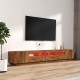 3 részes füstös tölgyszínű fa tv-szekrény szett led-lámpákkal 3 részes füstös tölgyszínű fa tv-szekrény szett led-lámpákkal