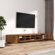 3 részes füstös tölgyszínű fa tv-szekrény szett led-lámpákkal 3 részes füstös tölgyszínű fa tv-szekrény szett led-lámpákkal