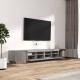 3 részes szürke sonoma színű fa tv-szekrény szett led-lámpákkal 3 részes szürke sonoma színű fa tv-szekrény szett led-lámpákkal