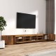 3 részes füstös tölgyszínű fa tv-szekrény szett led-lámpákkal 3 részes füstös tölgyszínű fa tv-szekrény szett led-lámpákkal