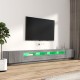 3 részes szürke sonoma színű fa tv-szekrény szett led-lámpákkal 3 részes szürke sonoma színű fa tv-szekrény szett led-lámpákkal