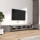3 részes szürke sonoma színű fa tv-szekrény szett led-lámpákkal 3 részes szürke sonoma színű fa tv-szekrény szett led-lámpákkal