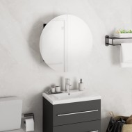 Fekete fürdőszobaszekrény kerek tükörrel/led-del 40x40x17,5 cm