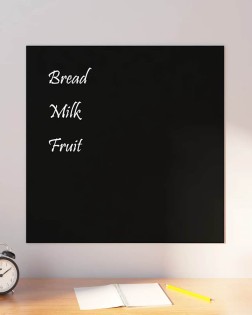 Fekete falra szerelhető edzett üveg mágnestábla 60 x 60 cm 
