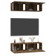 4 db füstös tölgy színű szerelt fa fali tv-szekrény 60x30x30 cm 4 db füstös tölgy színű szerelt fa fali tv-szekrény 60x30x30 cm
