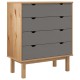 Barna-szürke tömör fenyőfa fiókos szekrény 76,5x39,5x90 cm Barna-szürke tömör fenyőfa fiókos szekrény 76,5x39,5x90 cm