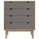 Barna-szürke tömör fenyőfa fiókos szekrény 76,5x39,5x90 cm Barna-szürke tömör fenyőfa fiókos szekrény 76,5x39,5x90 cm