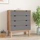 Barna-szürke tömör fenyőfa fiókos szekrény 76,5x39,5x90 cm Barna-szürke tömör fenyőfa fiókos szekrény 76,5x39,5x90 cm