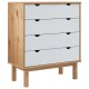 Barna-fehér tömör fenyőfa fiókos szekrény 76,5x39,5x90 cm Barna-fehér tömör fenyőfa fiókos szekrény 76,5x39,5x90 cm