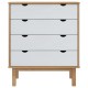 Barna-fehér tömör fenyőfa fiókos szekrény 76,5x39,5x90 cm Barna-fehér tömör fenyőfa fiókos szekrény 76,5x39,5x90 cm