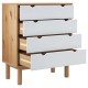 Barna-fehér tömör fenyőfa fiókos szekrény 76,5x39,5x90 cm Barna-fehér tömör fenyőfa fiókos szekrény 76,5x39,5x90 cm