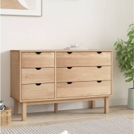 Tömör fenyőfa fiókos szekrény 113,5 x 39,5 x 73 cm