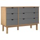 Barna-szürke tömör fenyőfa fiókos szekrény 113,5x39,5x73 cm Barna-szürke tömör fenyőfa fiókos szekrény 113,5x39,5x73 cm