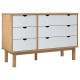 Barna-fehér tömör fenyőfa fiókos szekrény 113,5x39,5x73 cm Barna-fehér tömör fenyőfa fiókos szekrény 113,5x39,5x73 cm