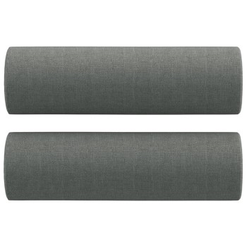 2 db sötétszürke szövet díszpárna ø15x50 cm