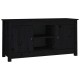 Fekete tömör fenyőfa tv-szekrény 103 x 36,5 x 52 cm Fekete tömör fenyőfa tv-szekrény 103 x 36,5 x 52 cm