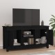 Fekete tömör fenyőfa tv-szekrény 103 x 36,5 x 52 cm Fekete tömör fenyőfa tv-szekrény 103 x 36,5 x 52 cm
