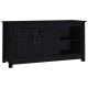 Fekete tömör fenyőfa tv-szekrény 103 x 36,5 x 52 cm Fekete tömör fenyőfa tv-szekrény 103 x 36,5 x 52 cm