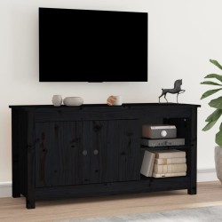 Fekete tömör fenyőfa tv-szekrény 103 x 36,5 x 52 cm Fekete tömör fenyőfa tv-szekrény 103 x 36,5 x 52 cm