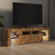 Füstös tölgyszínű tv-szekrény led-lámpákkal 140 x 36,5 x 40 cm Füstös tölgyszínű tv-szekrény led-lámpákkal 140 x 36,5 x 40 cm