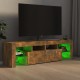 Füstös tölgyszínű tv-szekrény led-lámpákkal 140 x 36,5 x 40 cm Füstös tölgyszínű tv-szekrény led-lámpákkal 140 x 36,5 x 40 cm