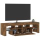 Füstös tölgyszínű tv-szekrény led-lámpákkal 140 x 36,5 x 40 cm Füstös tölgyszínű tv-szekrény led-lámpákkal 140 x 36,5 x 40 cm