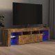 Füstös tölgyszínű tv-szekrény led-lámpákkal 140 x 36,5 x 40 cm Füstös tölgyszínű tv-szekrény led-lámpákkal 140 x 36,5 x 40 cm