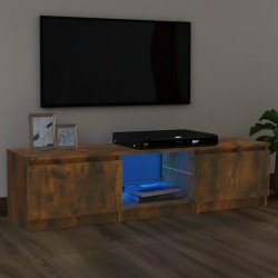 Füstös tölgyszínű tv-szekrény led-ekkel 140 x 40 x 35,5 cm