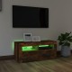 Füstös tölgyszínű tv-szekrény led-világítással 90 x 35 x 40 cm