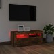 Füstös tölgyszínű tv-szekrény led-világítással 90 x 35 x 40 cm