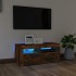 Füstös tölgyszínű tv-szekrény led-világítással 90 x 35 x 40 cm
