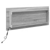Tükör led -es lámpákkal szürke sonoma 90 x 8,5 x 37 cm faanyag