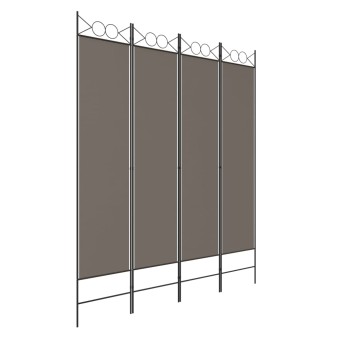 4 paneles antracitszürke szövet térelválasztó 160 x 200 cm