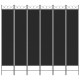6-paneles fekete szövet térelválasztó 240x220 cm