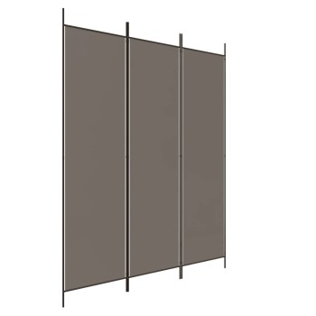 3 paneles antracitszürke szövet térelválasztó 150 x 200 cm